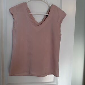Express Blush Scalloped Sleeveless Blouse